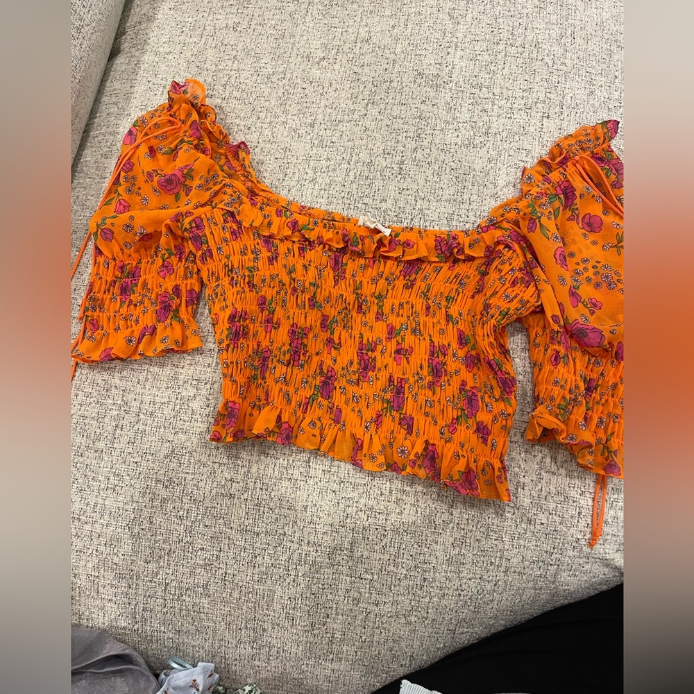 For Love and Lemons  Peony Smocked Top